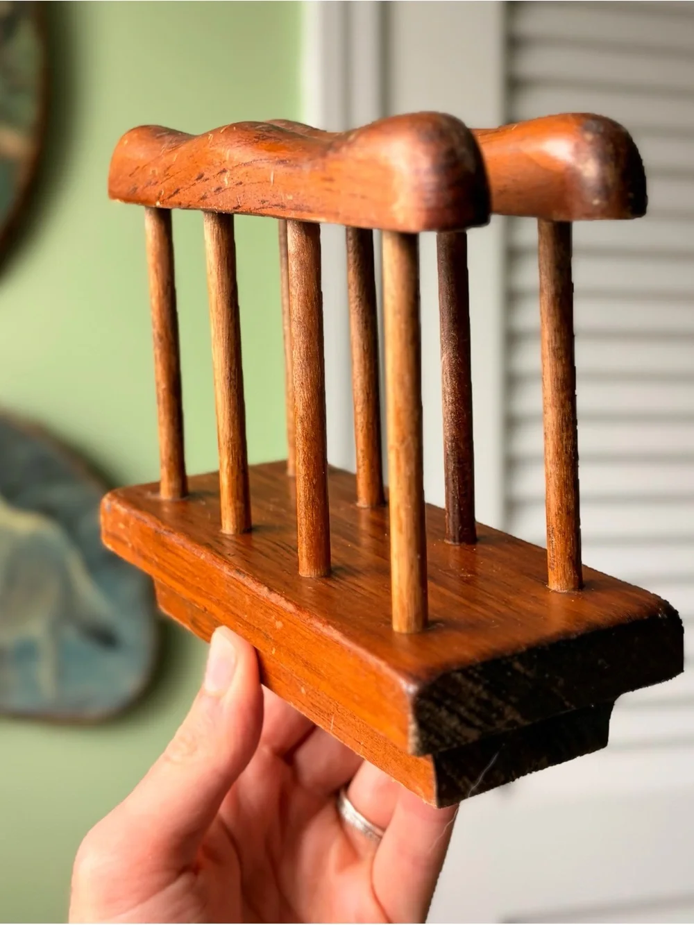 Vintage Wooden Rustic Kitchen Napkin Holder Cottagecore Accent